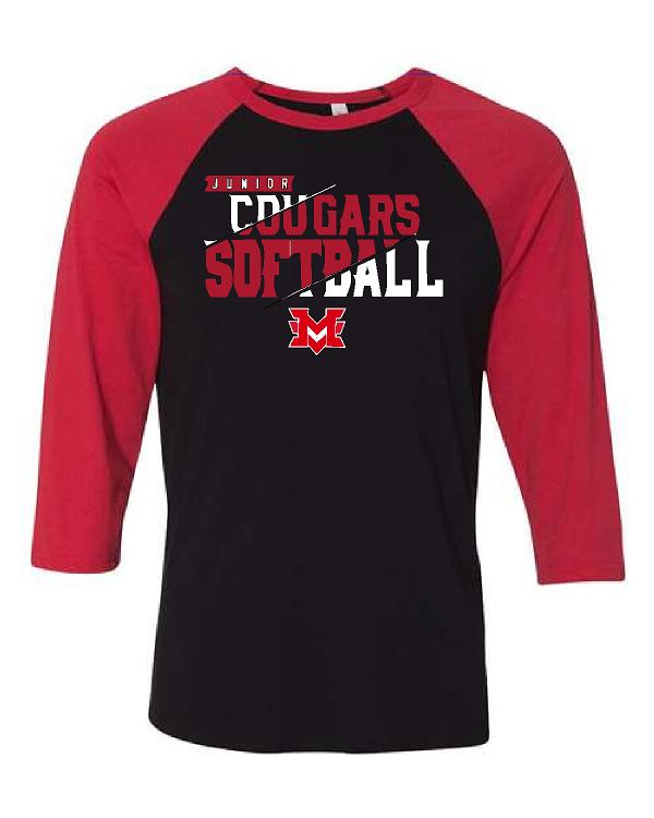 Jr. Cougs 3/4 Sleeve Unisex Baseball Tee -A