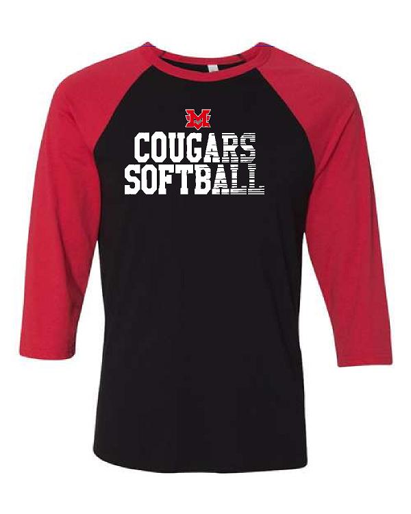 Jr. Cougs 3/4 Sleeve Unisex Baseball Tee -B