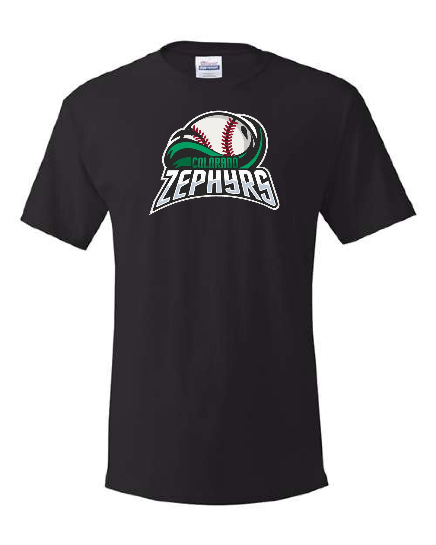 ZEPHYRS - Cotton feel or 50/50 Short Sleeve Tshirt Black