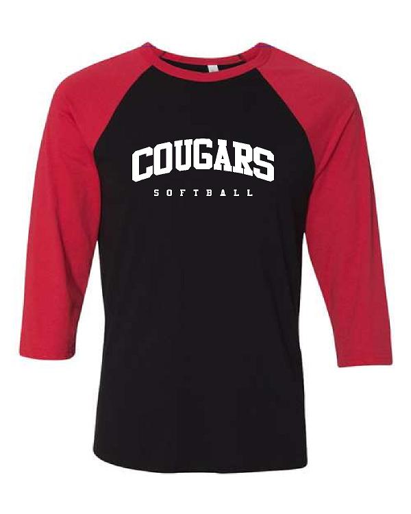 Jr. Cougs 3/4 Sleeve Unisex Baseball Tee - C