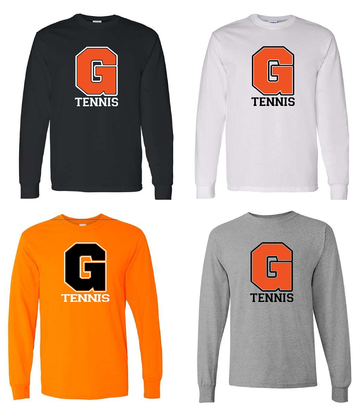 GCHS TENNIS- 100% Cotton or 50/50 Long Sleeve Tshirt