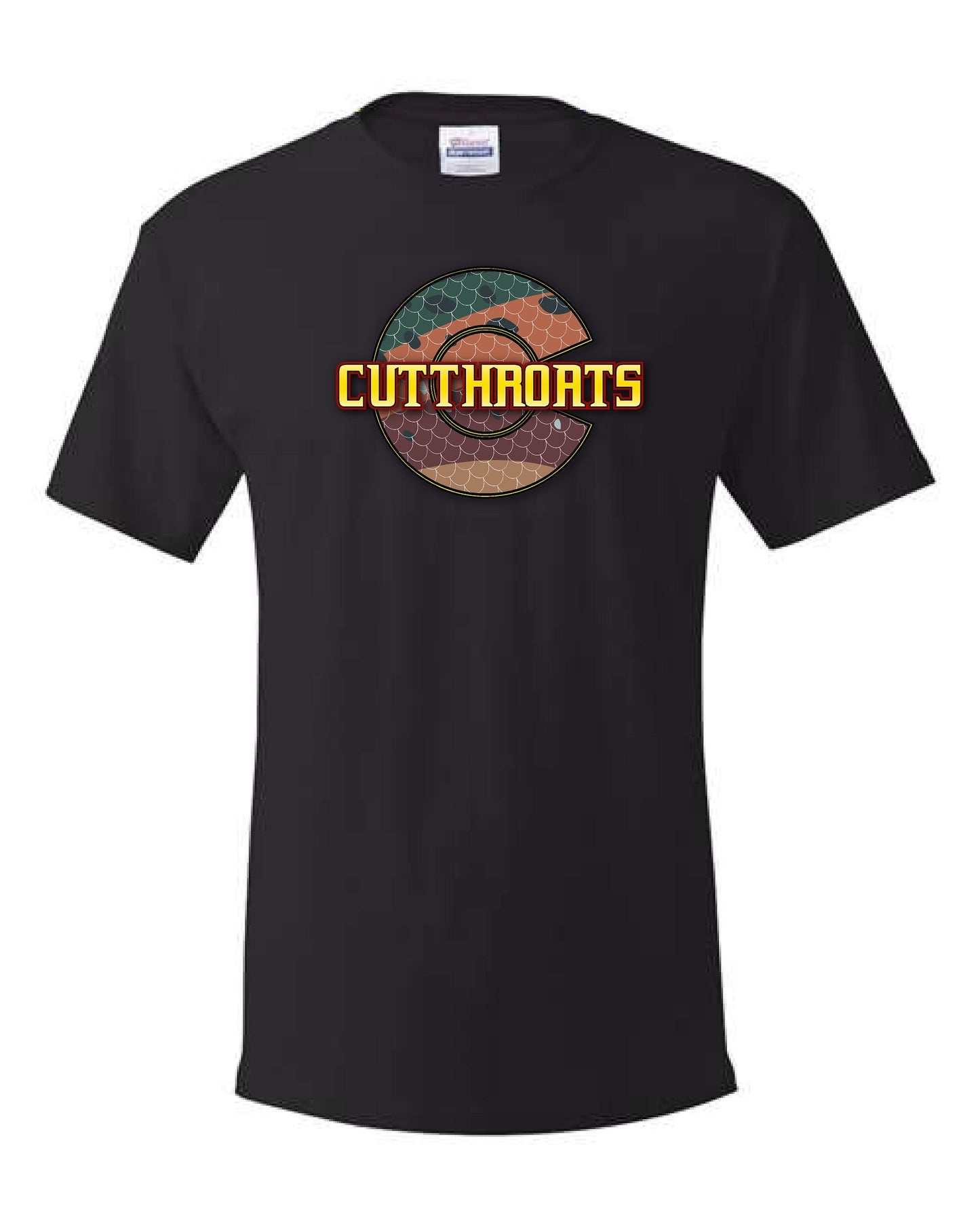 CUTTHROATS - Cotton feel or 50/50 Short Sleeve Tshirt Black