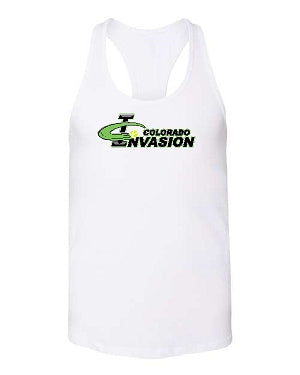 INVASION - Ladies Racerback Flowy Tank. Multiple colors available.